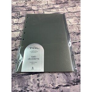 TUL Junior 5 Pack Gray Tab Dividers Custom Note-Taking System Discbound